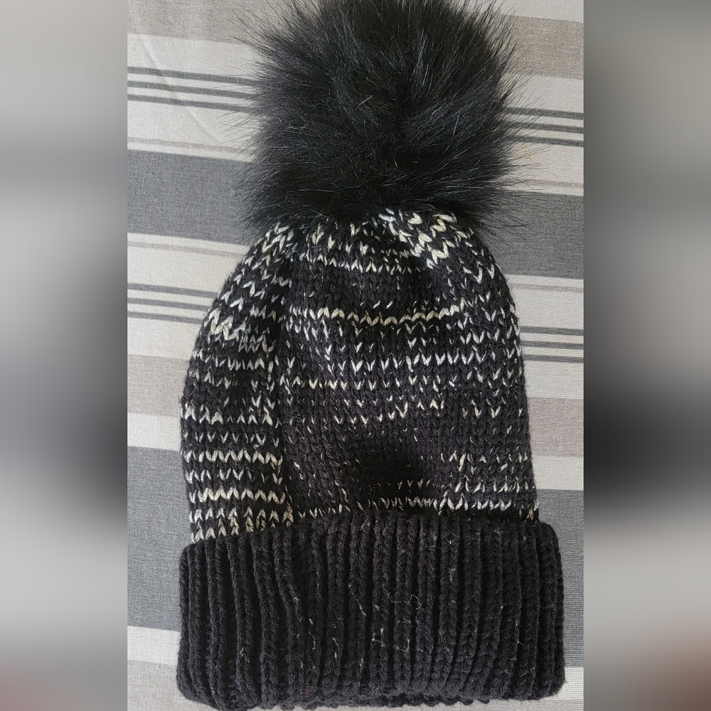 Bebe knitted hat beanie faux fur pom - Picture 2 of 4